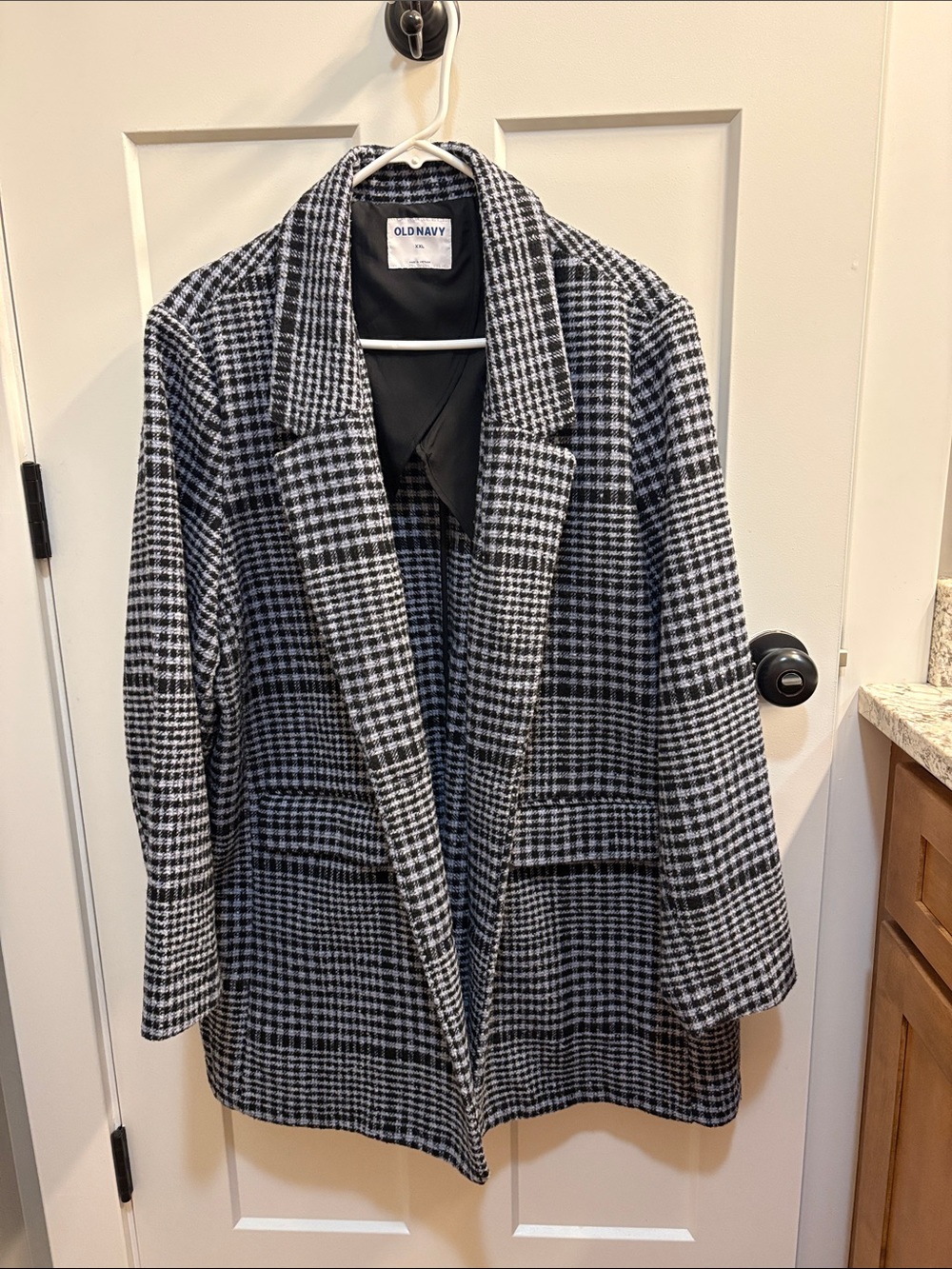 Old Navy Black and White Houndstooth Jacket
